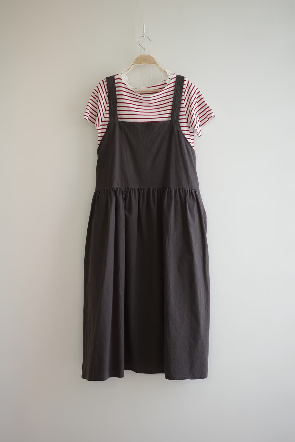 Lutique 차콜 멜방 코튼  롱 원피스 상품이미지6