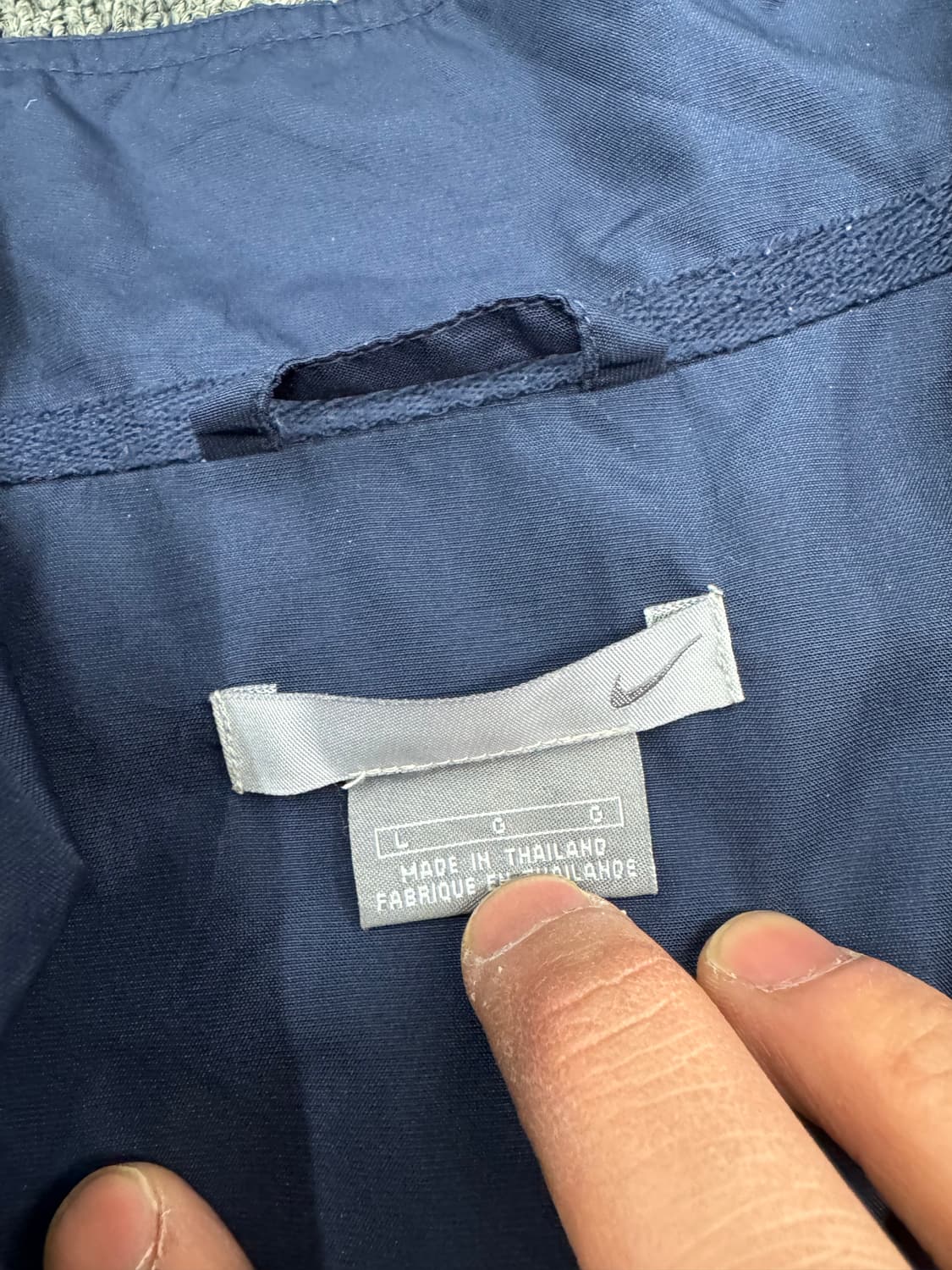 L)00’s 나이키 빈티지 올드스쿨 네이비/블루 배색 바람막이 트랙자켓 상품이미지5