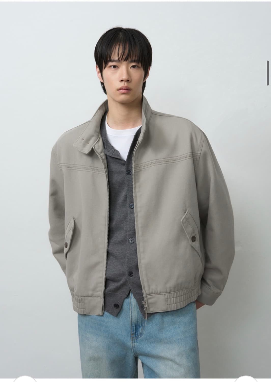 (새상품)(L) 드로우핏 이글 해링턴 워싱 자켓[LIGHT GREY]판매 상품이미지6