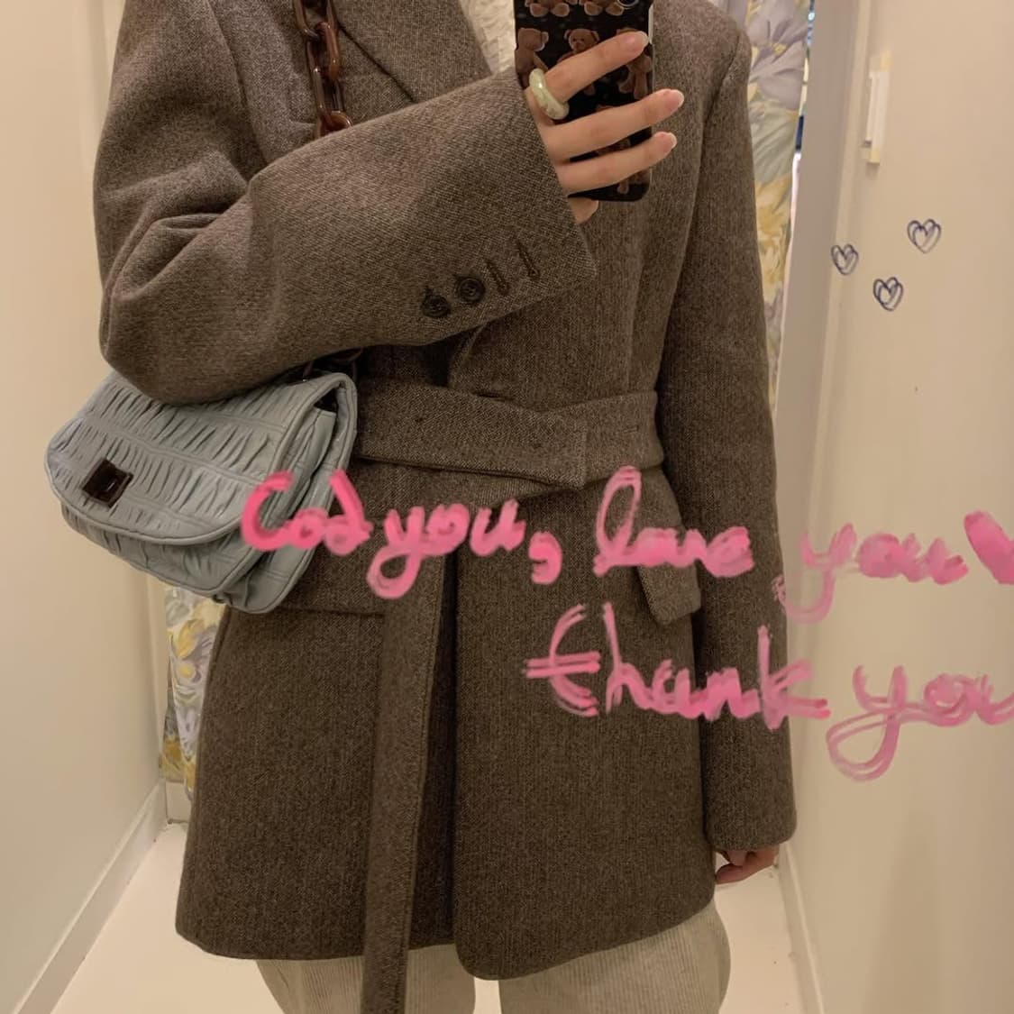 위아 러브코드유 벨트 울 자켓 상품이미지3