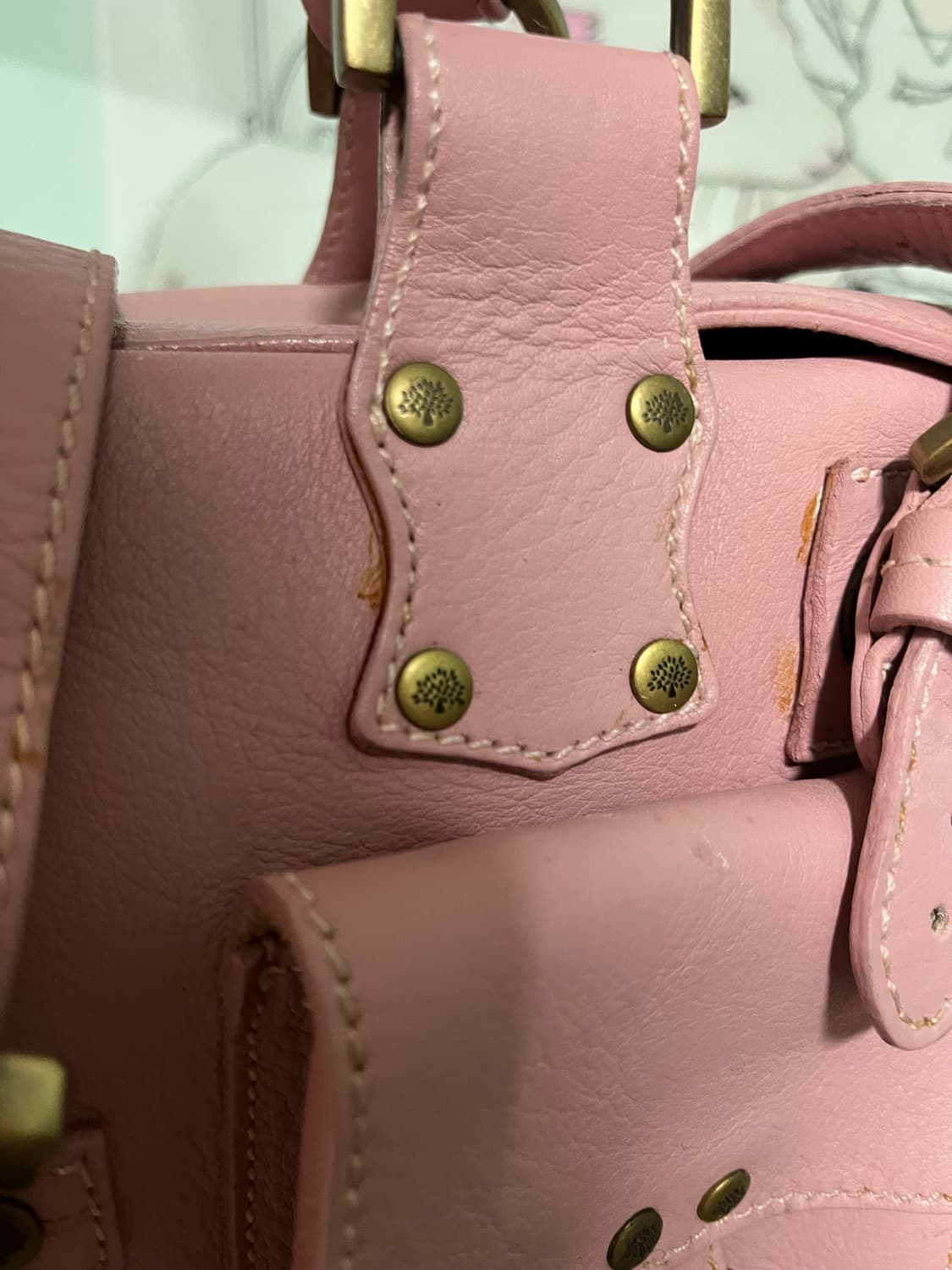 멀버리 뮤트 핑크 레더 숄더백  상품이미지6