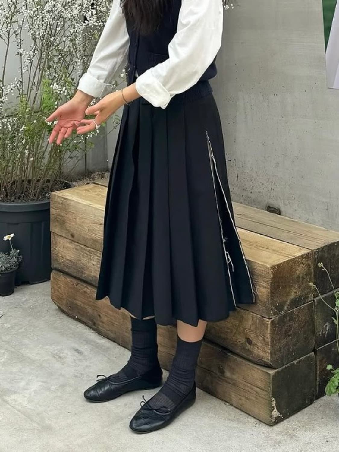 아유서울 레이어드 플리츠스커트 상품이미지3