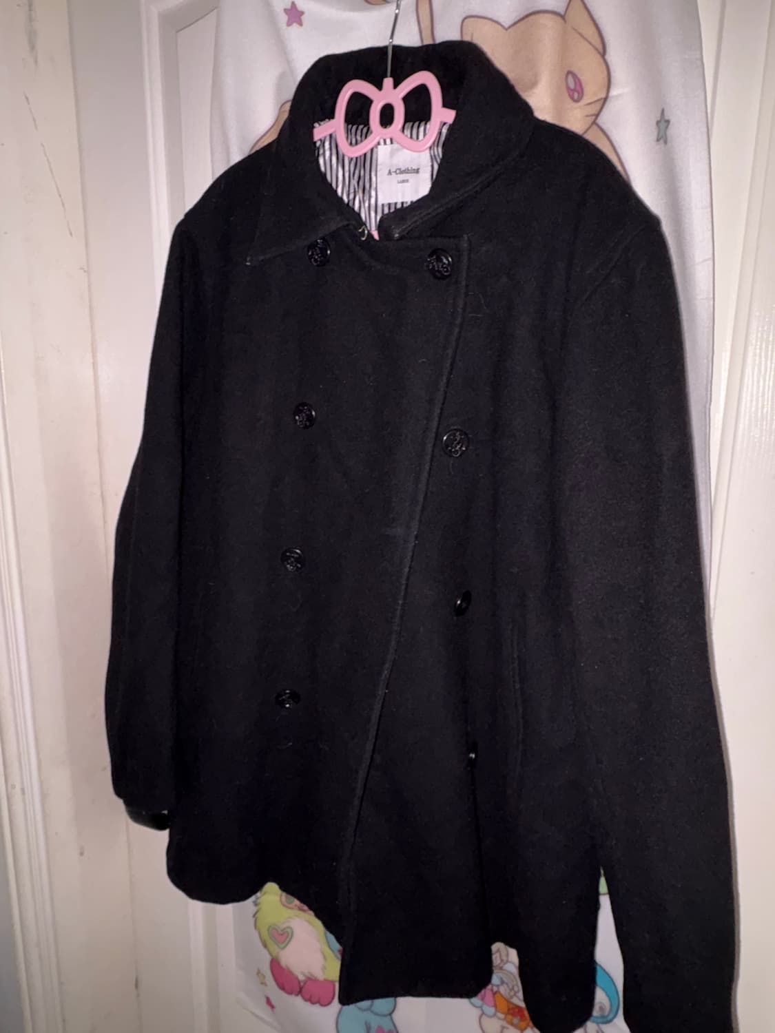빈티지 블랙 투버튼 코트  상품이미지2