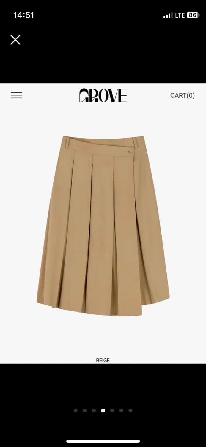 그로브 플리츠 스커트 치마 S 베이지 상품이미지4