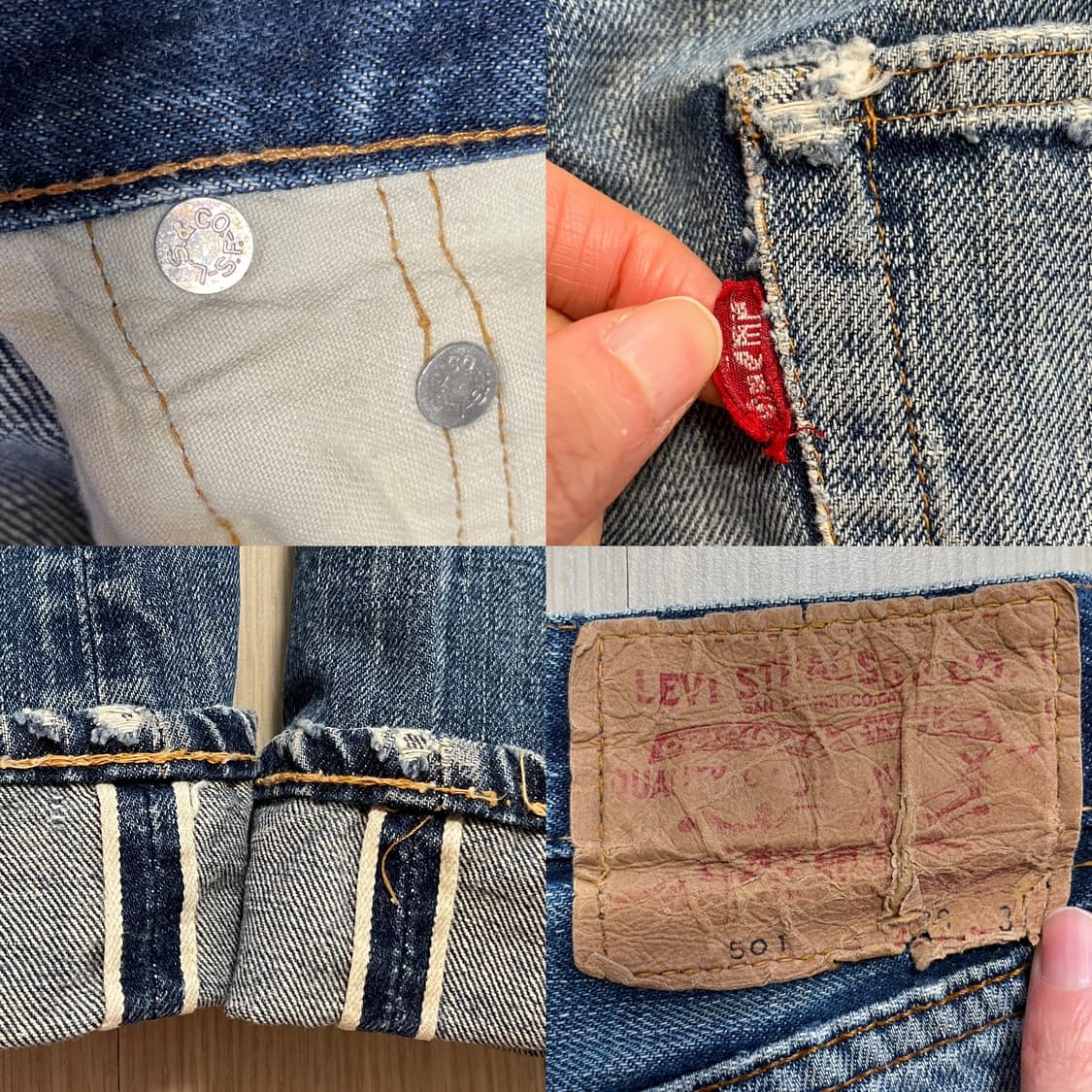 (탑버튼2) 60s 리바이스 501 Big E 셀비지 데님 팬츠 상품이미지7