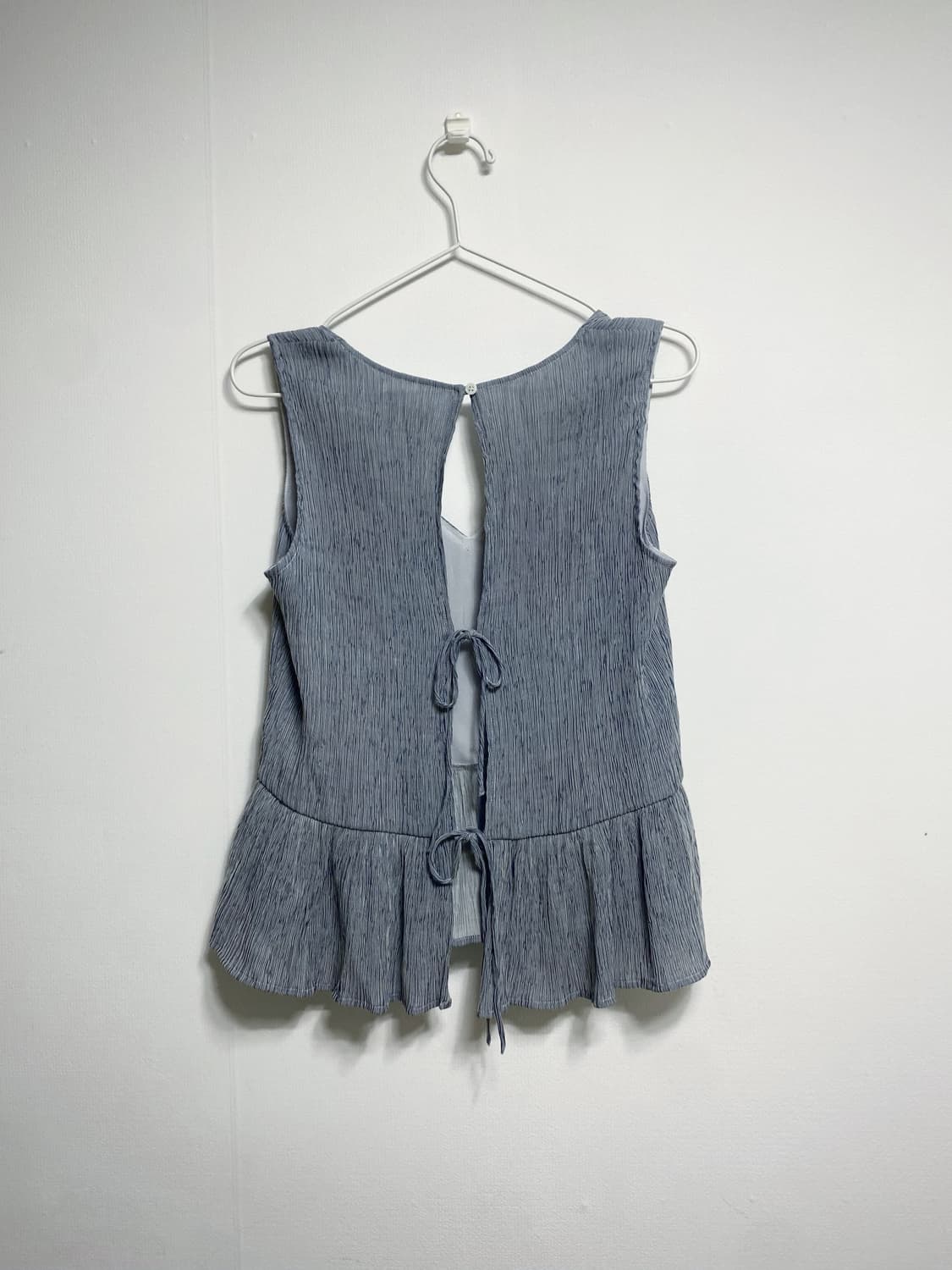 빈티지 트임 리본 나시탑 슬리브리스 상품이미지5