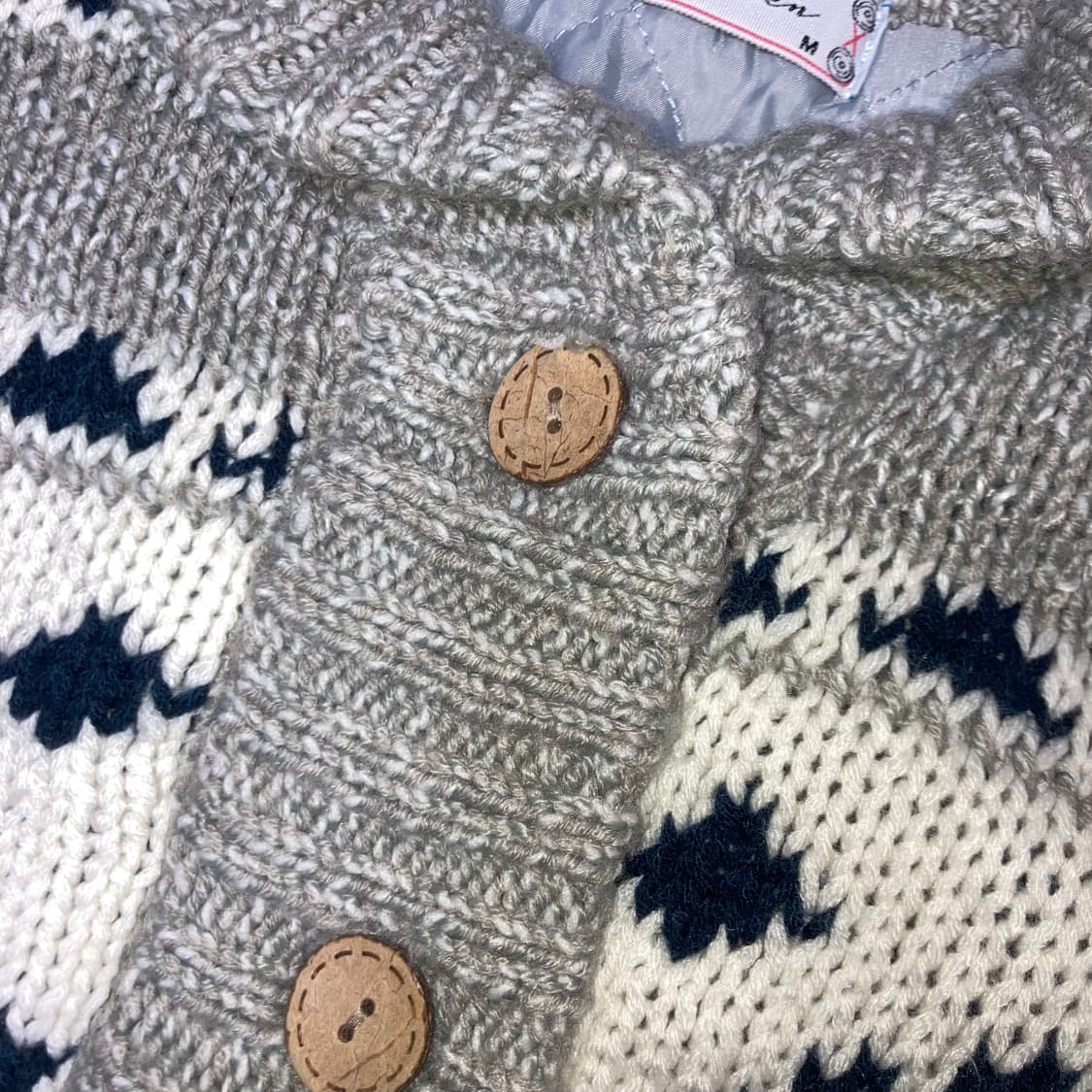 모리걸 아가일 니트 가디건 코트 상품이미지4