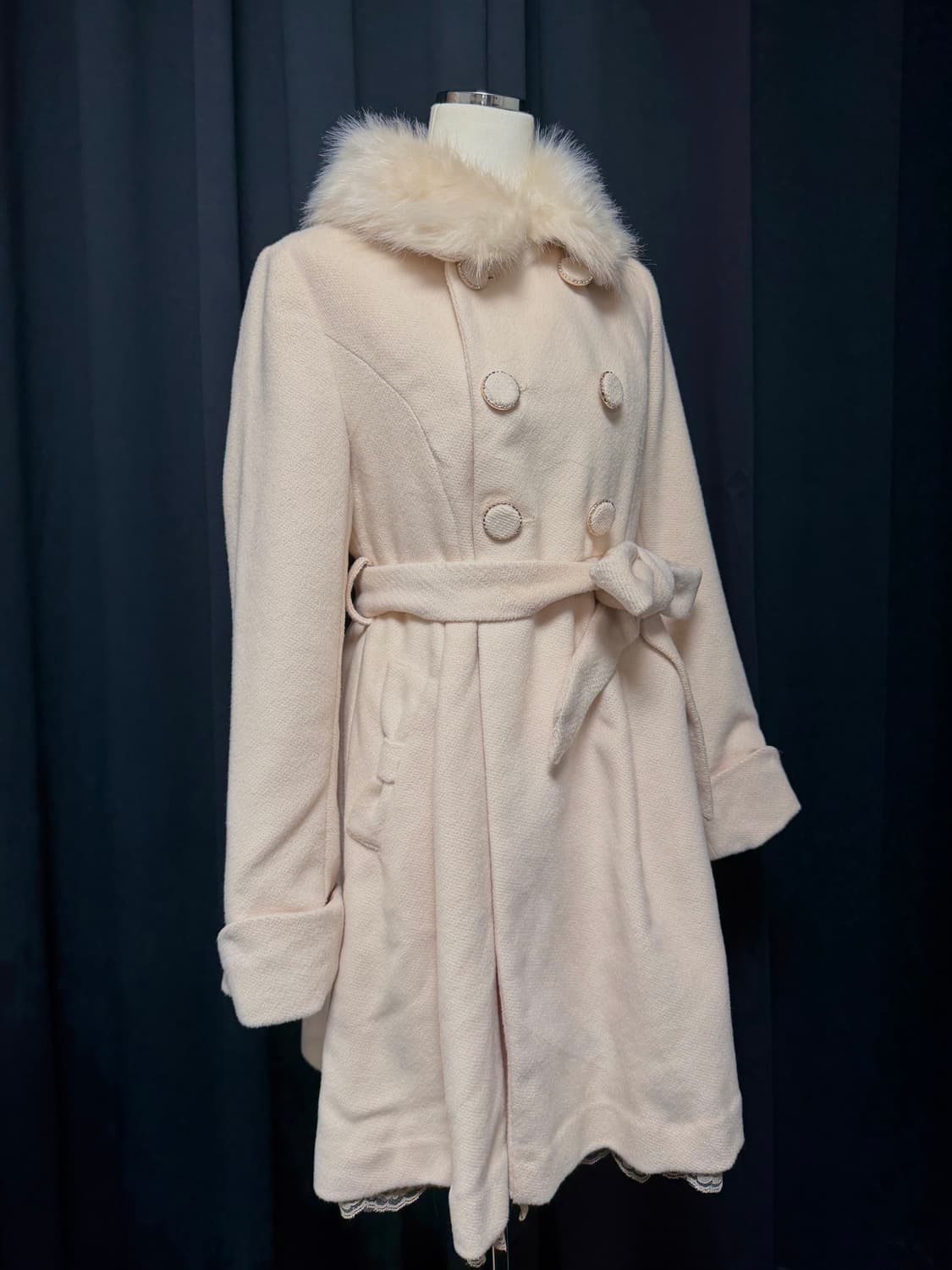 히메갸루 퍼카라 더블버튼 코트 라떼 스나계 리즈리사깔 상품이미지2