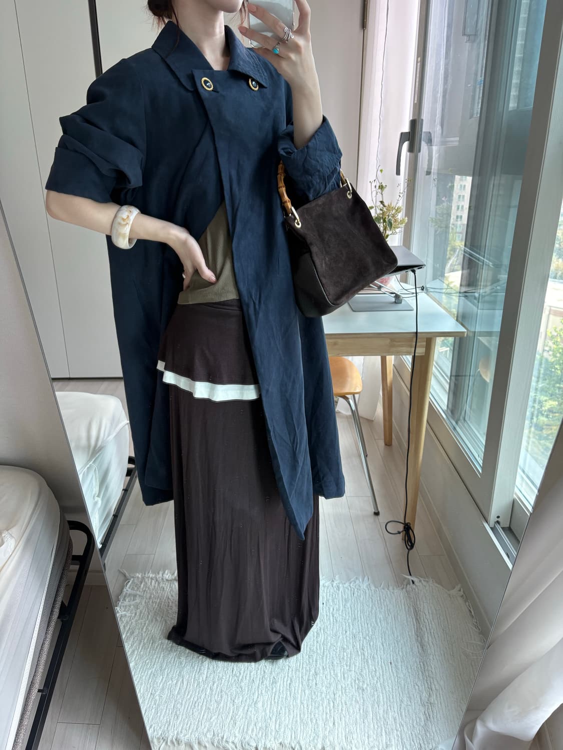 Matte Texture Long Coat 상품이미지2