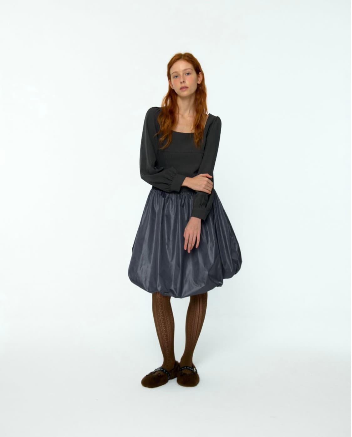 루루서울 Rosy Balloom Shirring Midi Dress 상품이미지2