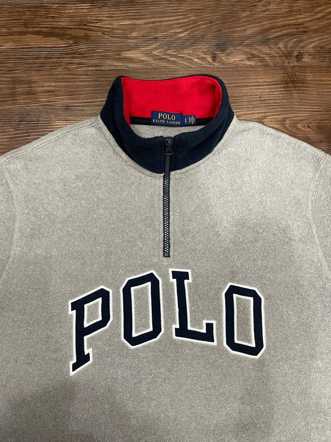폴로 랄프로렌 빅로고 성조기 USA 로고 플리스 반집업 스웻셔츠 상품이미지2