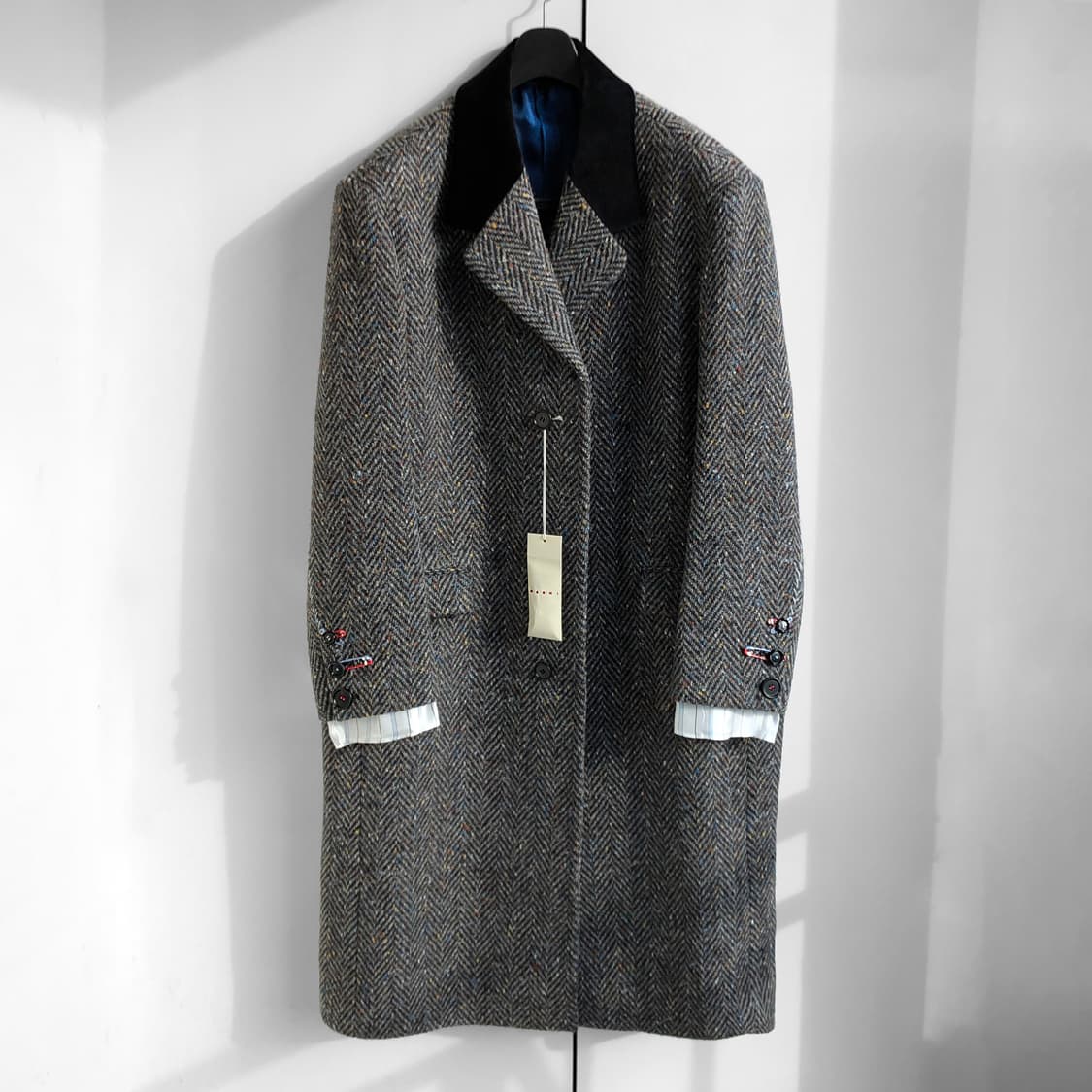 마르니/ 벨벳카라 헤링본 코트 상품이미지3
