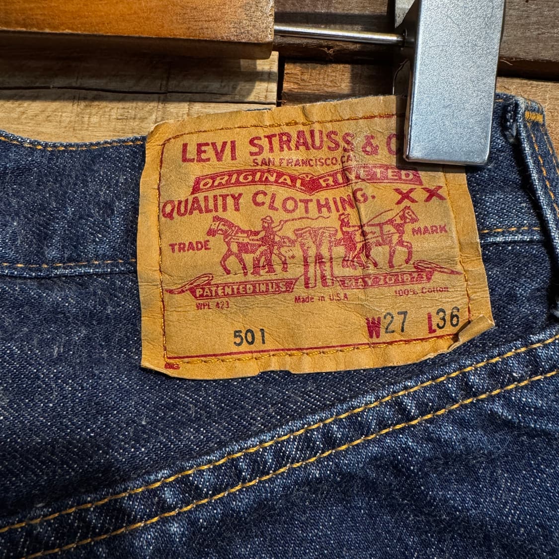 90s Levis 501 selvedge Denim 555 factory 상품이미지7