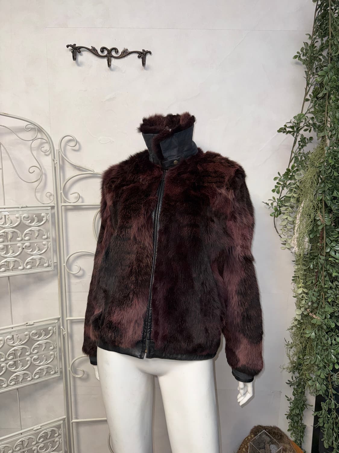 Cherry red animal pattern fur jacket 상품이미지5
