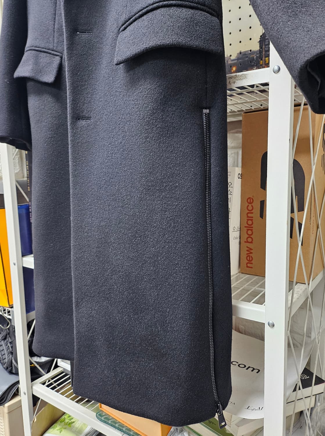 준지 남성코트 90~슬림95 무스탕 울 롱코트 XD43 상품이미지6