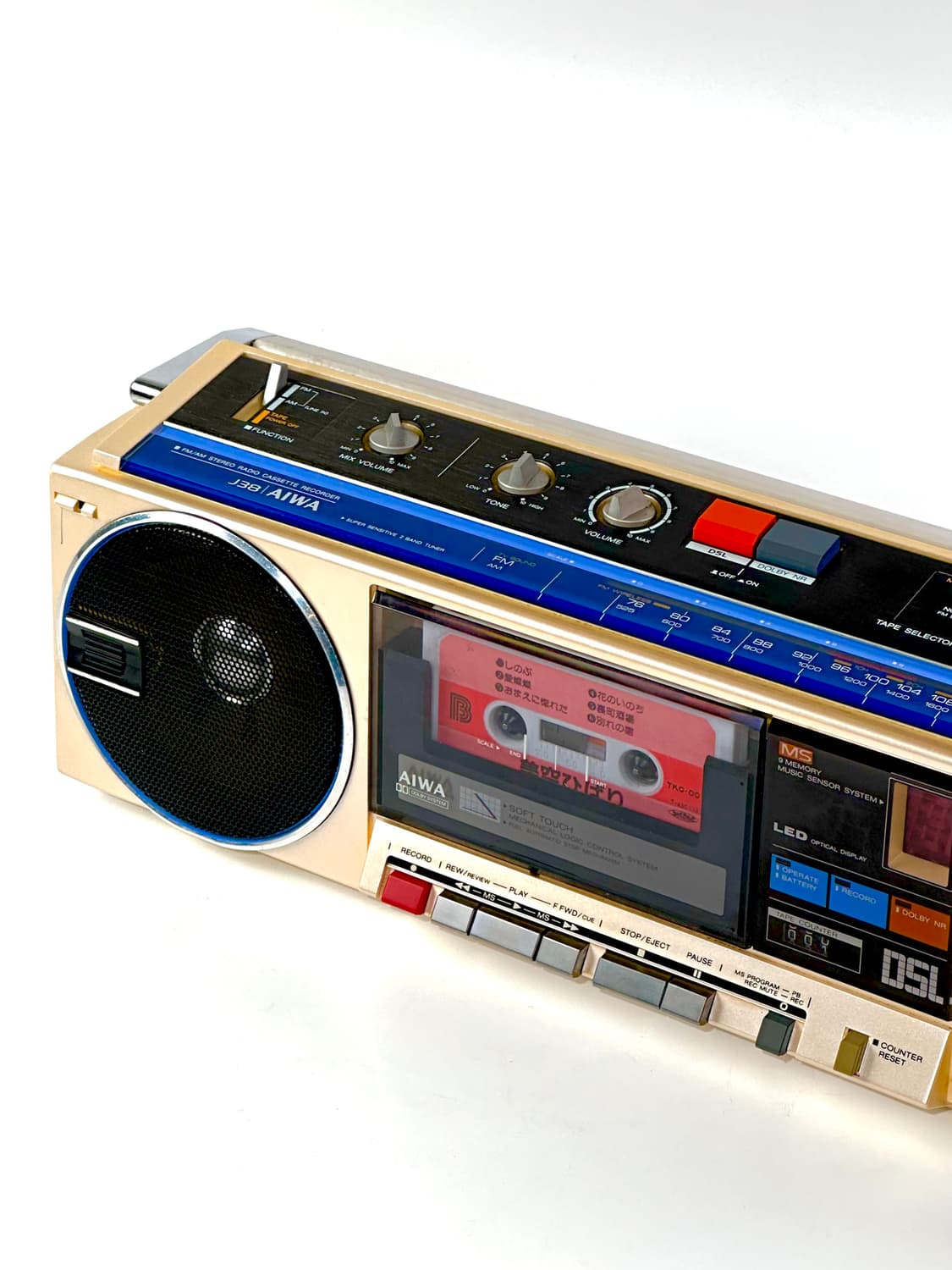 일본 빈티지 아이와 휴대용 라디오 카세트 플레이어 붐박스 상품이미지2