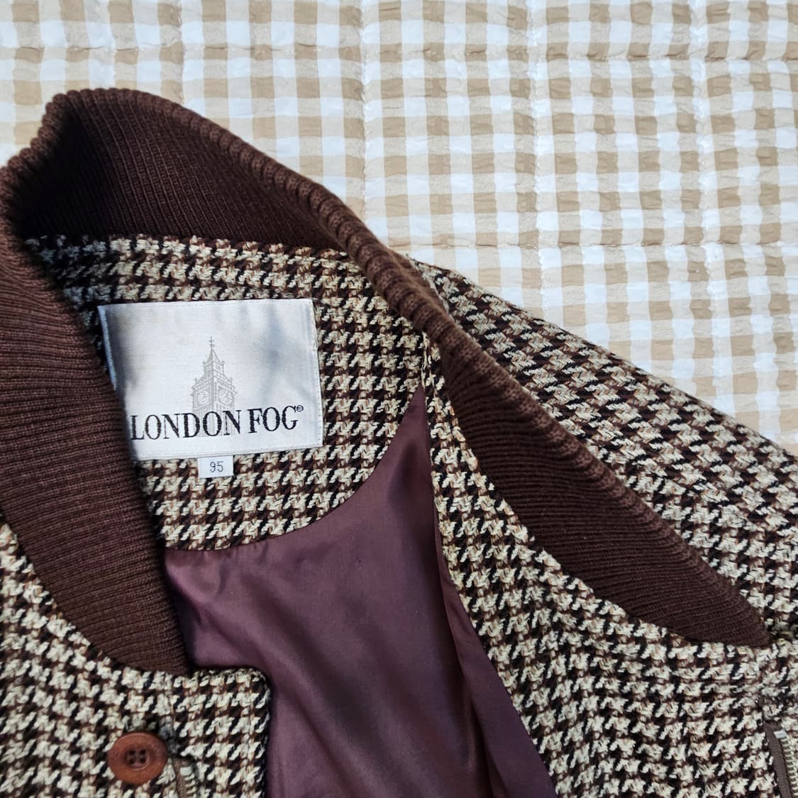 런던포그 하운드투스 패턴 봄버 자켓 남자100 상품이미지7