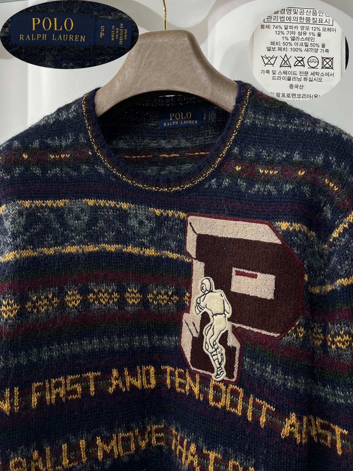 폴로 랄프로렌 페어아일 P풋볼 알파카 모헤어 니트 스웨터 상품이미지4