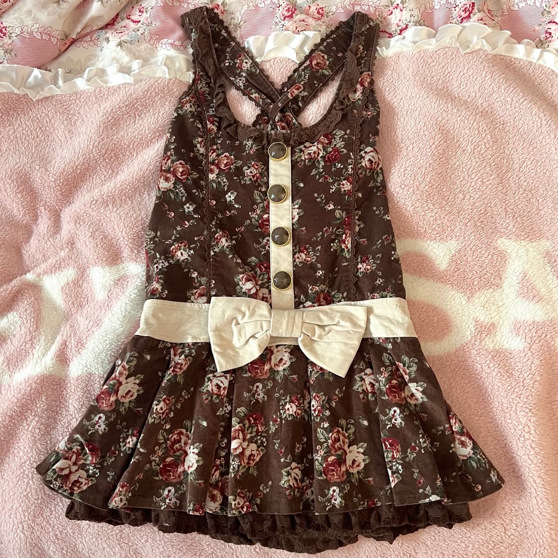 리즈리사 고전 플라워 리본 원피스 라떼갸루 히메카지 히메갸루 핀터 상품이미지1