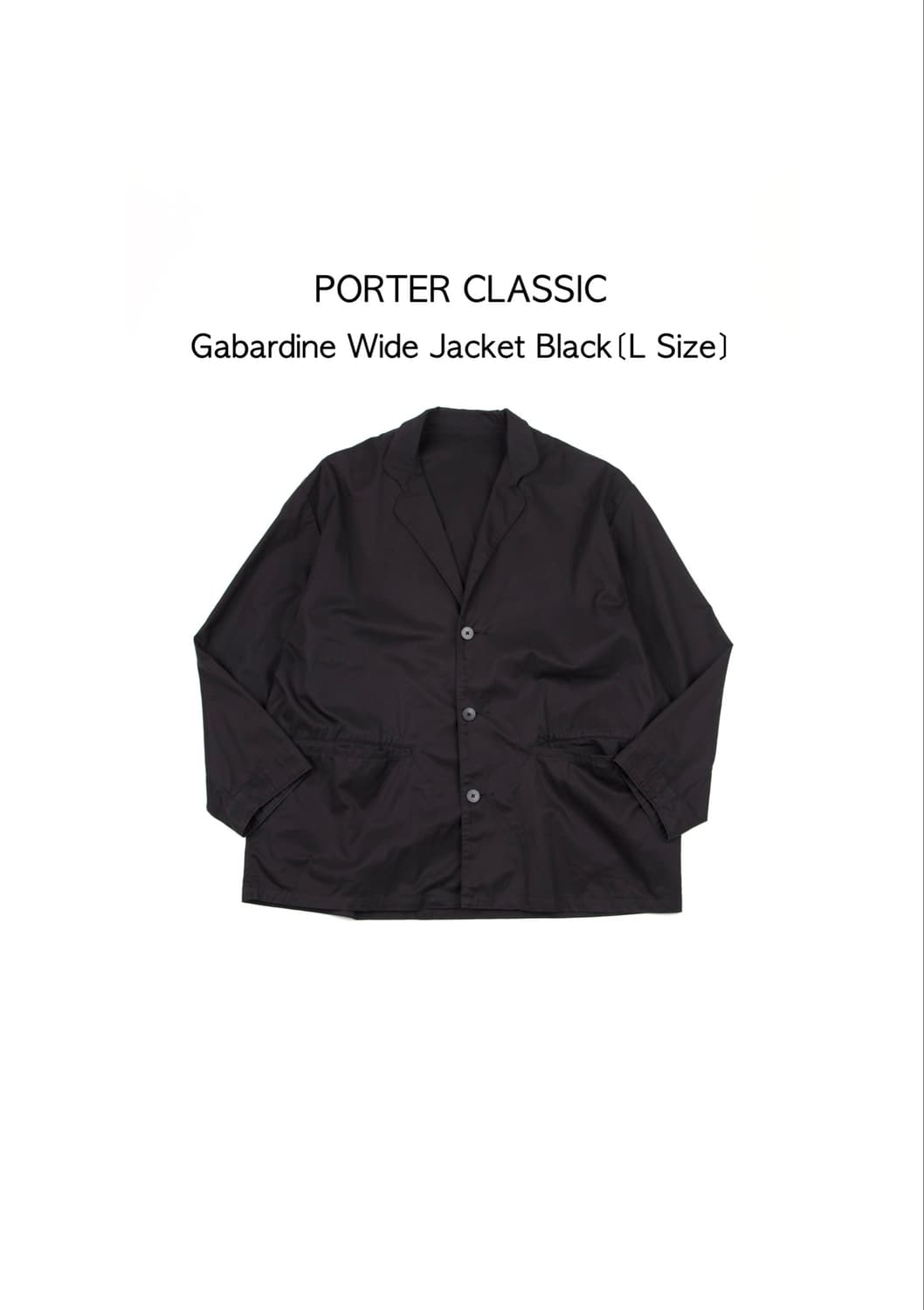PORTER CLASSIC 개버딘 와이드 자켓 블랙  상품이미지1