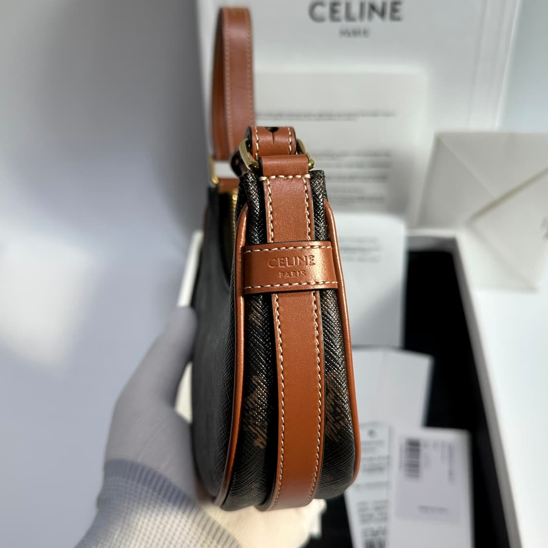 [새상품급/풀구성] 셀린느 트리옹프 캔버스 미니 아바백 탄 상품이미지2