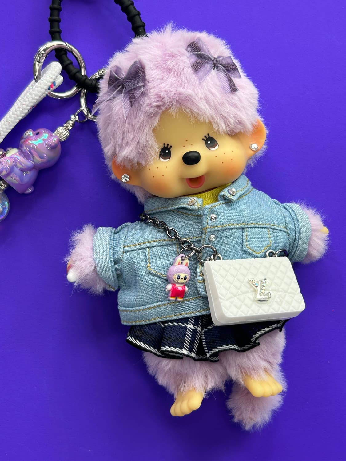 (74)정품몬치치💜보라 LV 시리즈 체크스커트*청자켓 상품이미지2