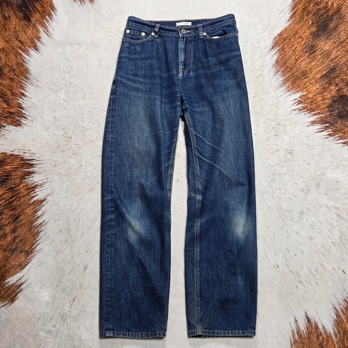 빈티지 진청 세미와이드 데님팬츠 상품이미지1