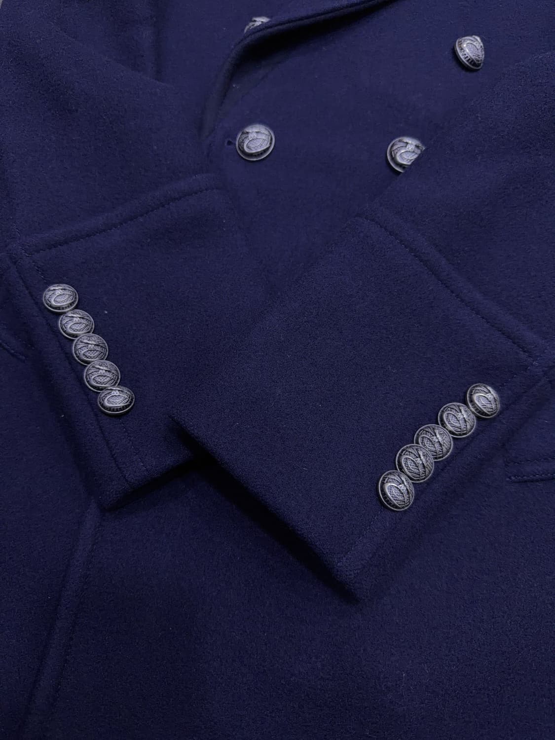 시스템옴므 울 캐시미어 더블 블레스트 코트 자켓 네이비 95 상품이미지7