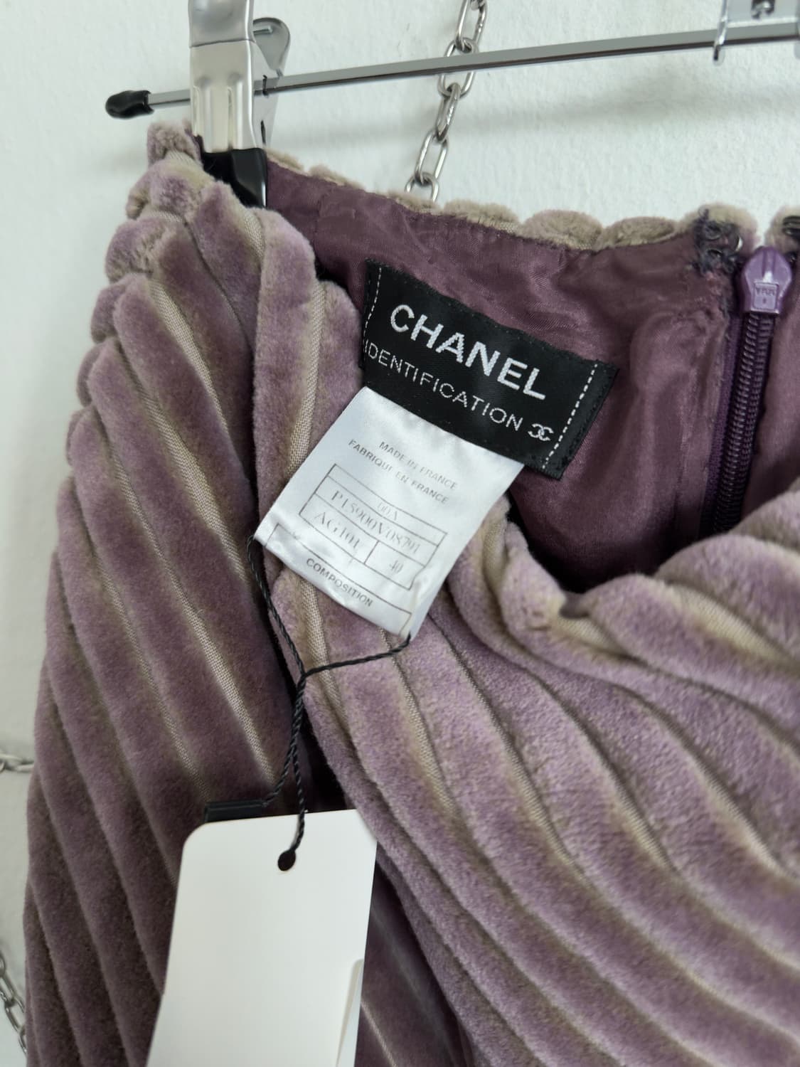 샤넬 사선 라이닝 벨벳 스커트 상품이미지6