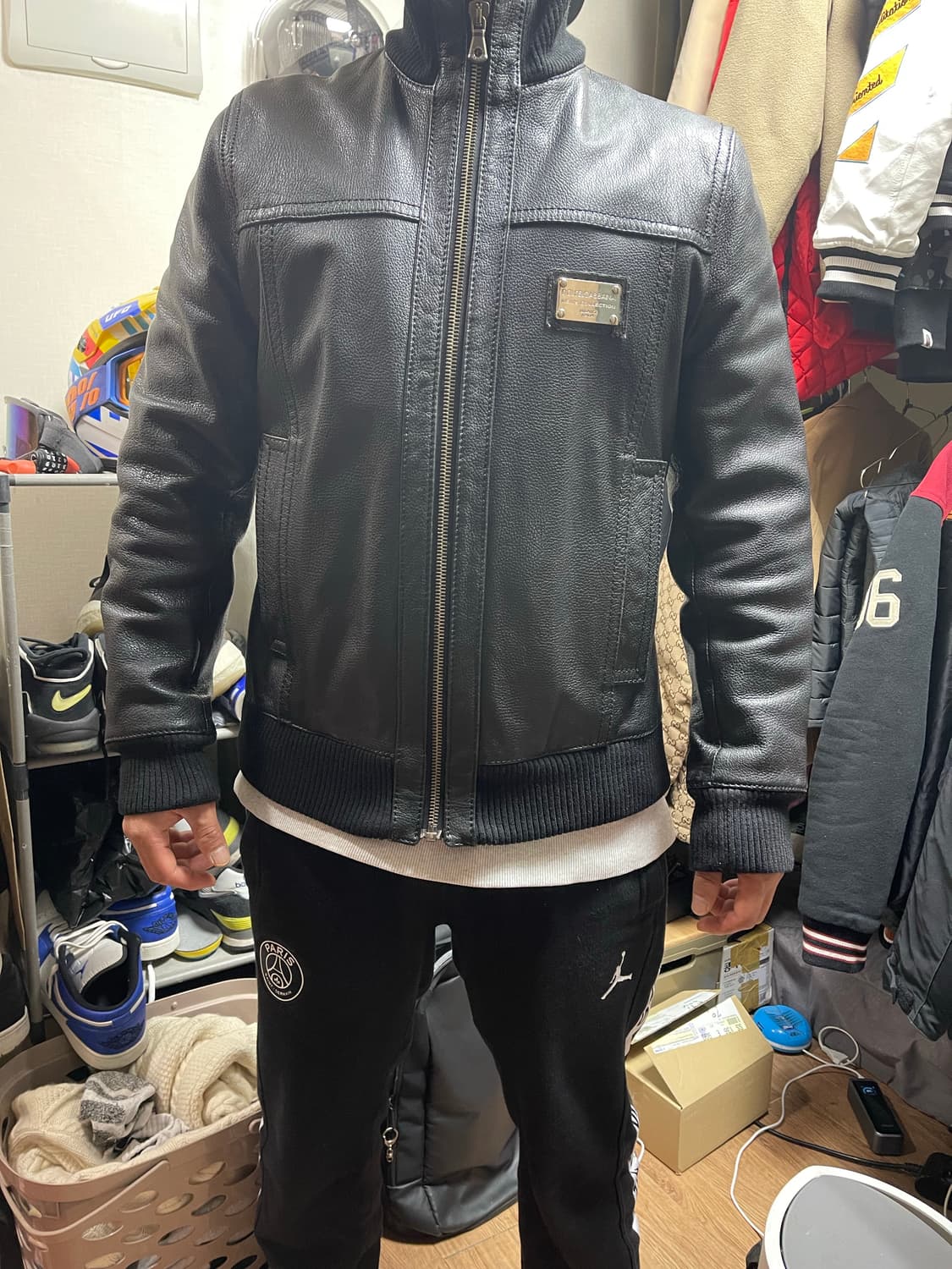 돌체앤가바나 블랙 가죽 봄버 자켓 상품이미지9