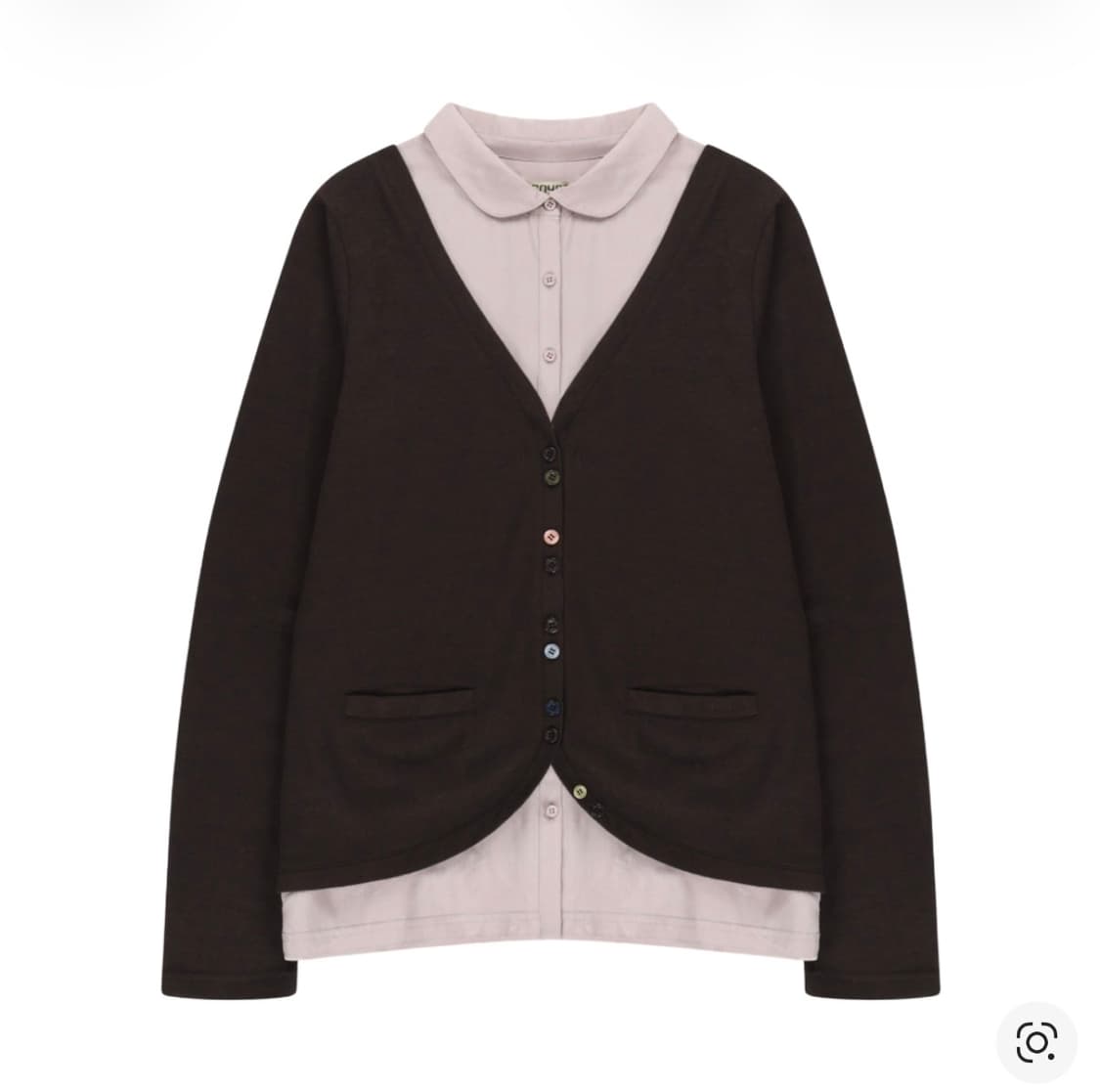 코이세이오 레이어드 셔츠 가디건 브라운 상품이미지1