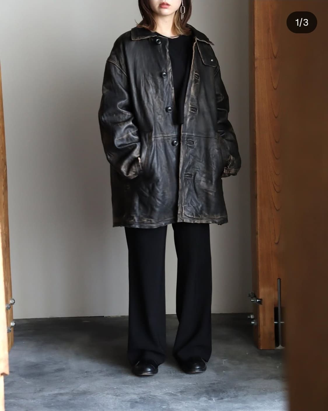 Yoke CUT-OFF LEATHER CAR COAT 3size 상품이미지5