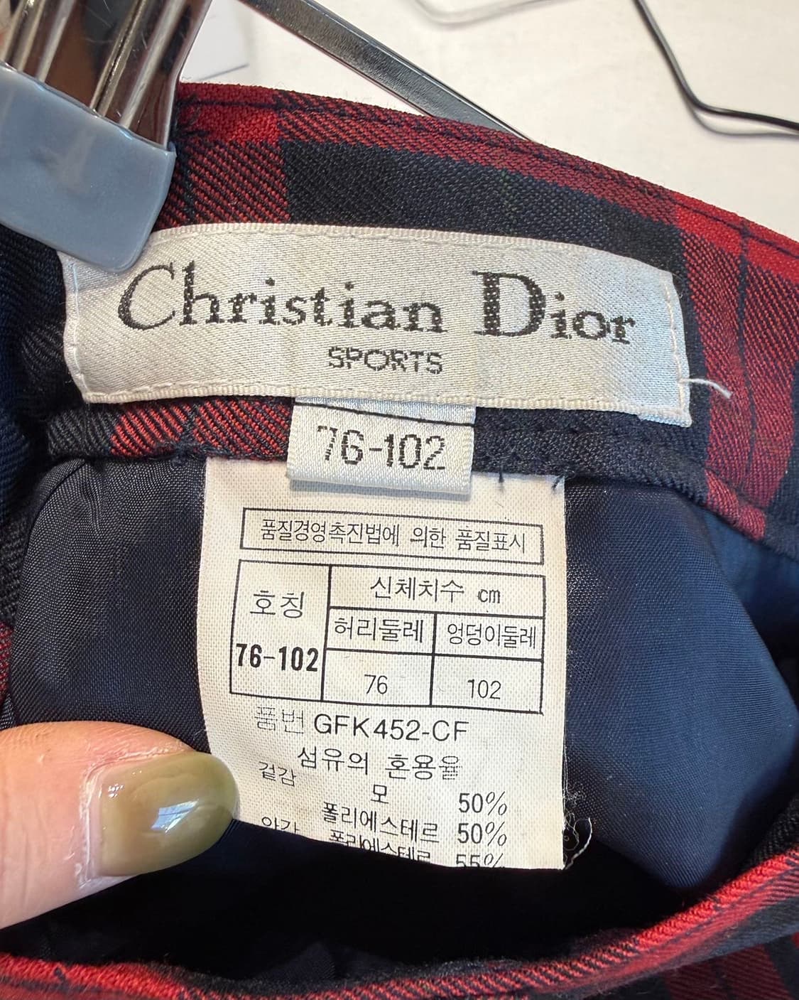 크리스찬 디올 스포츠 레드 체크 미디스커트  상품이미지8