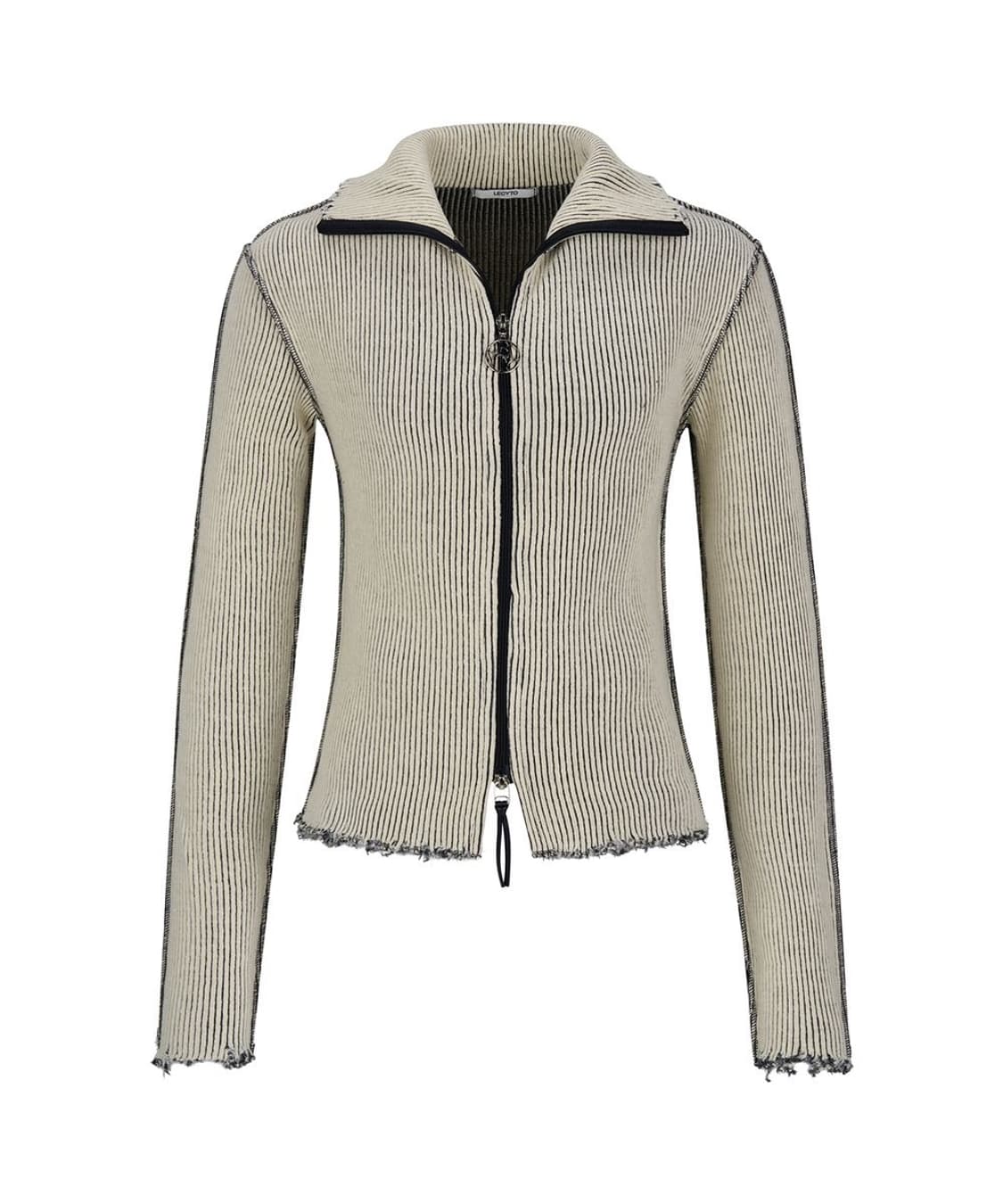 레씨토 Destroyed Lip Knit Zip-Up_[Ivory] 상품이미지3