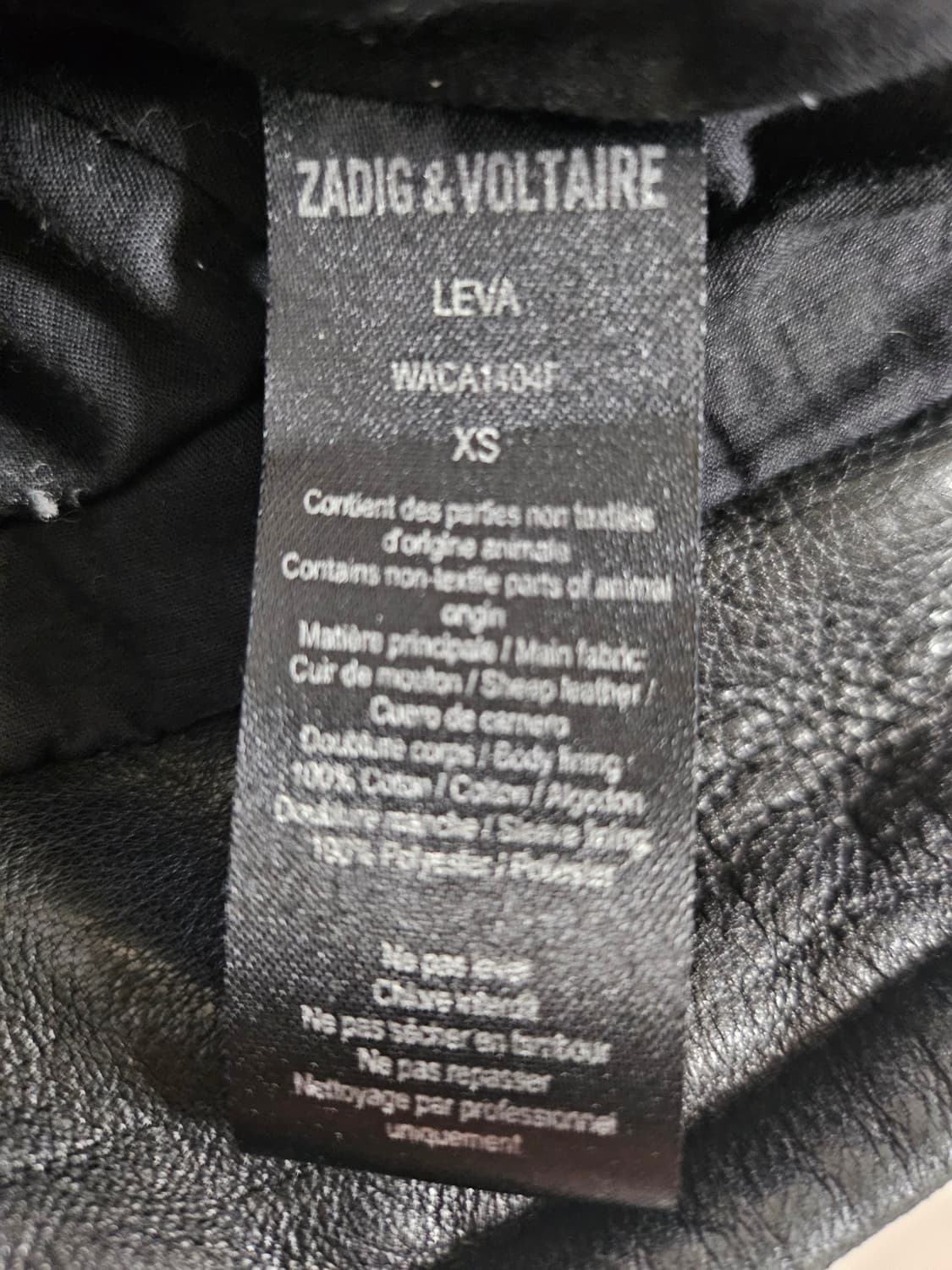 Zadig & Voltaire 블랙 가죽 라이더 자켓 상품이미지9