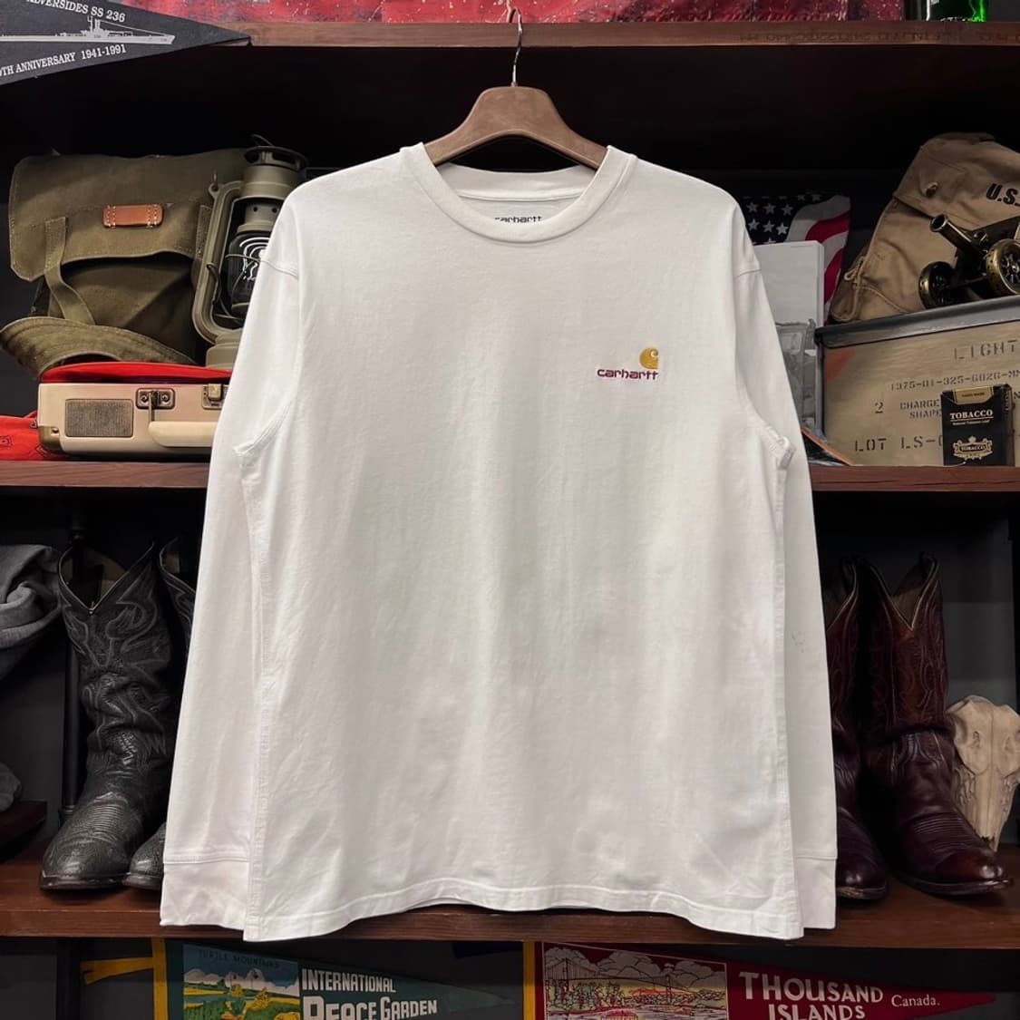 칼하트 WIP 스몰 로고 롱슬리브 워크 웨어 N463 상품이미지1