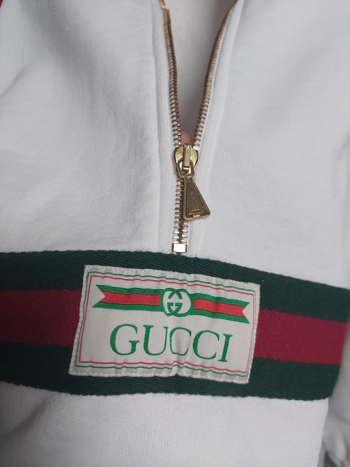 구찌 삼선 화이트 아노락 후드 스웻 m 오버핏 백화점판 상품이미지6