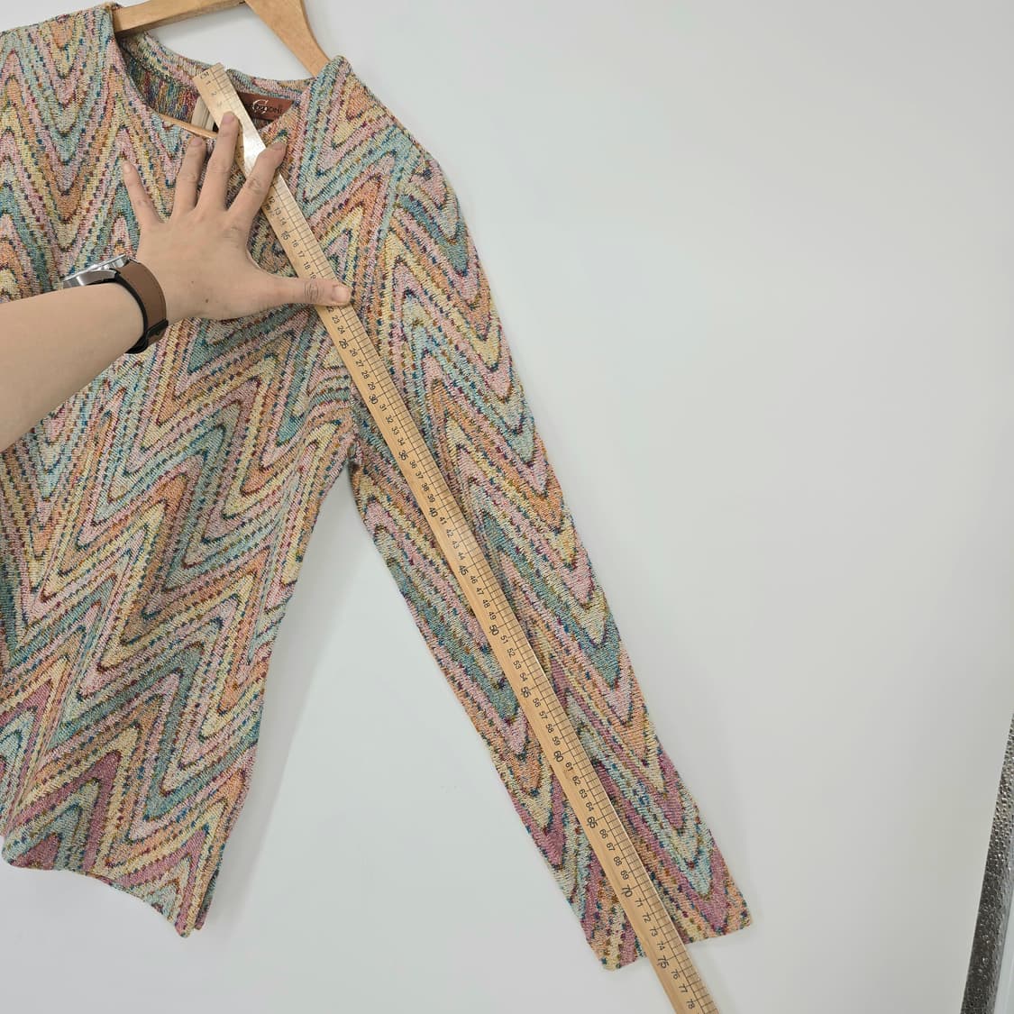 CAPERDONI 지그재그 패턴 긴팔 블라우스 상품이미지5