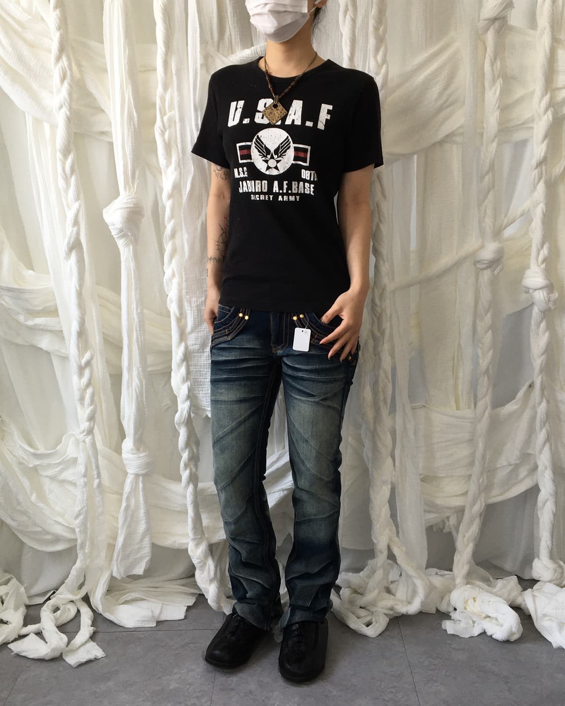 Printing ribbed t shirt 상품이미지1