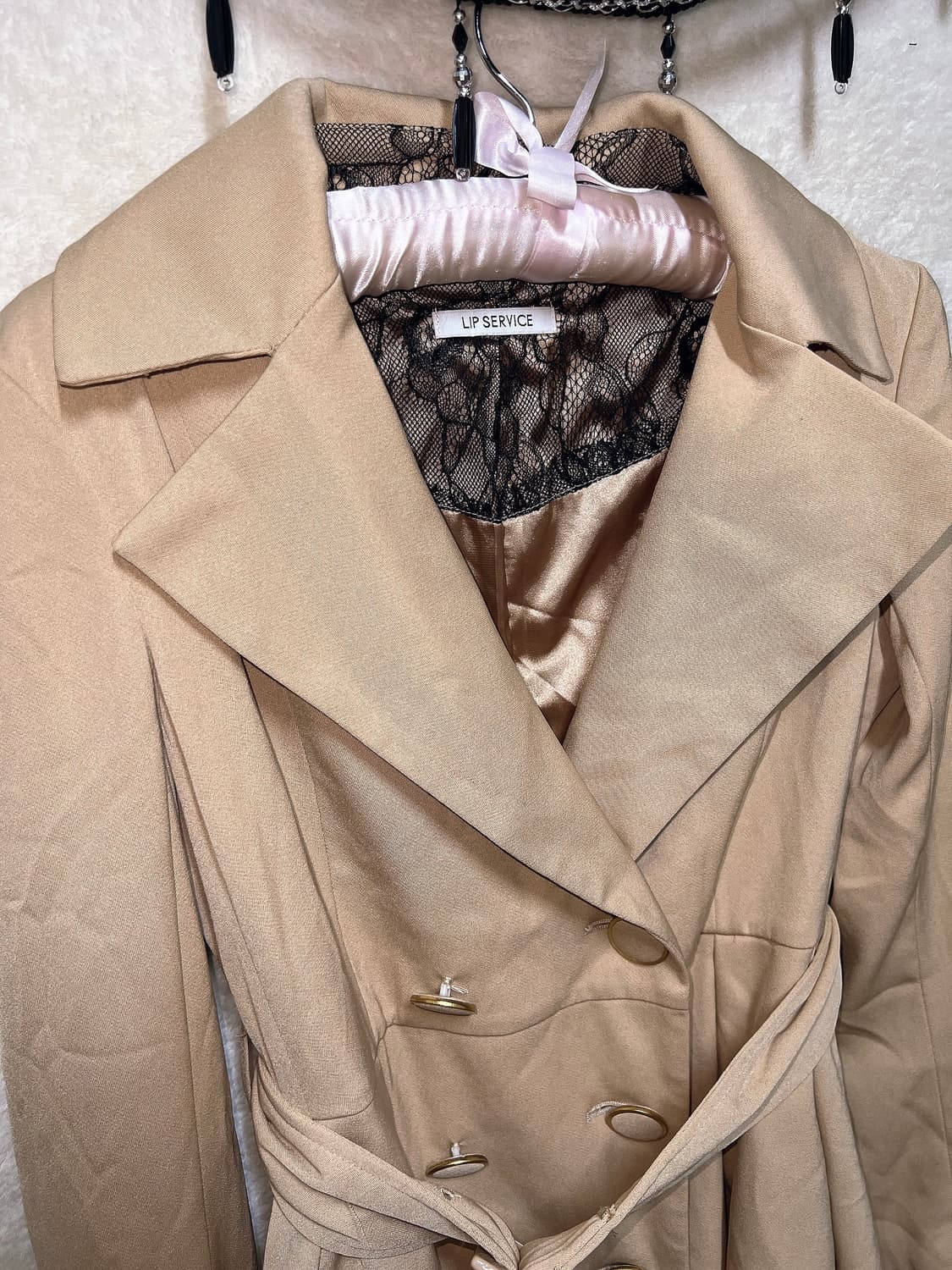 립서비스 로맨틱갸루 로걀 라떼 오네 모카베이지 벨트 트렌치코트 원피스 상품이미지10