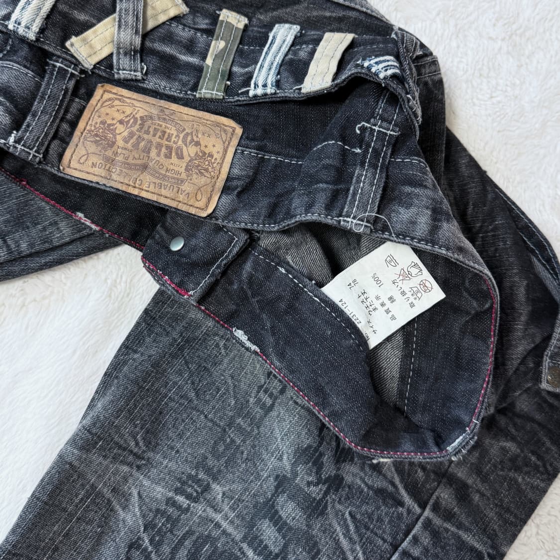 Creation 펑크 고스 고딕 하드 워시드 데님 팬츠 상품이미지5