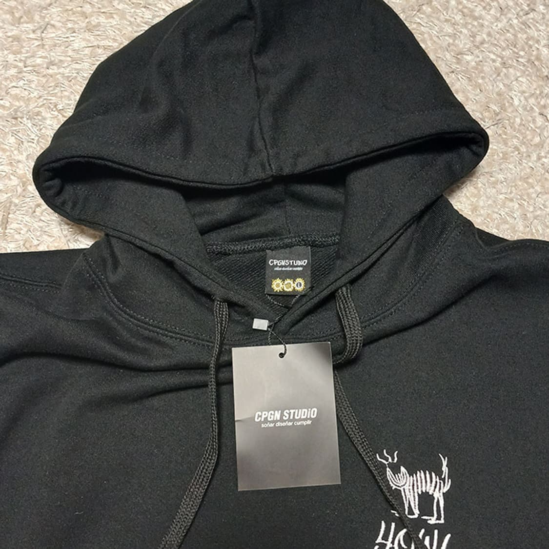 꼼파뇨 YOWL CAT 자수 후드티 새제품 L 상품이미지5