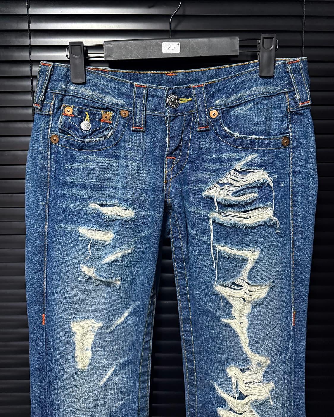 트루릴리젼 트루릴리전 디스트로이드진 찢청 웨스천 부츠컷 중청 나팔 25 상품이미지3