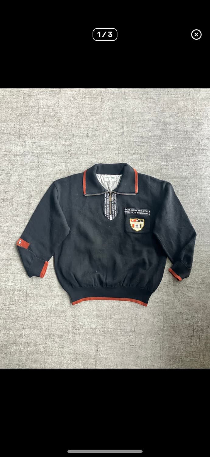 일본 빈티지 munsingwear 니트 반집업 상품이미지1