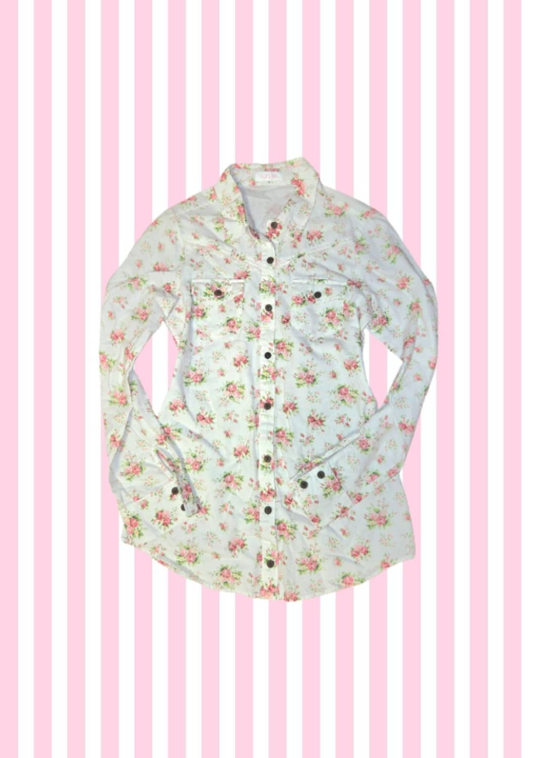 리즈리사 히메갸루 모리걸 플로럴 꽃무늬 와이셔츠 블라우스 상품이미지1