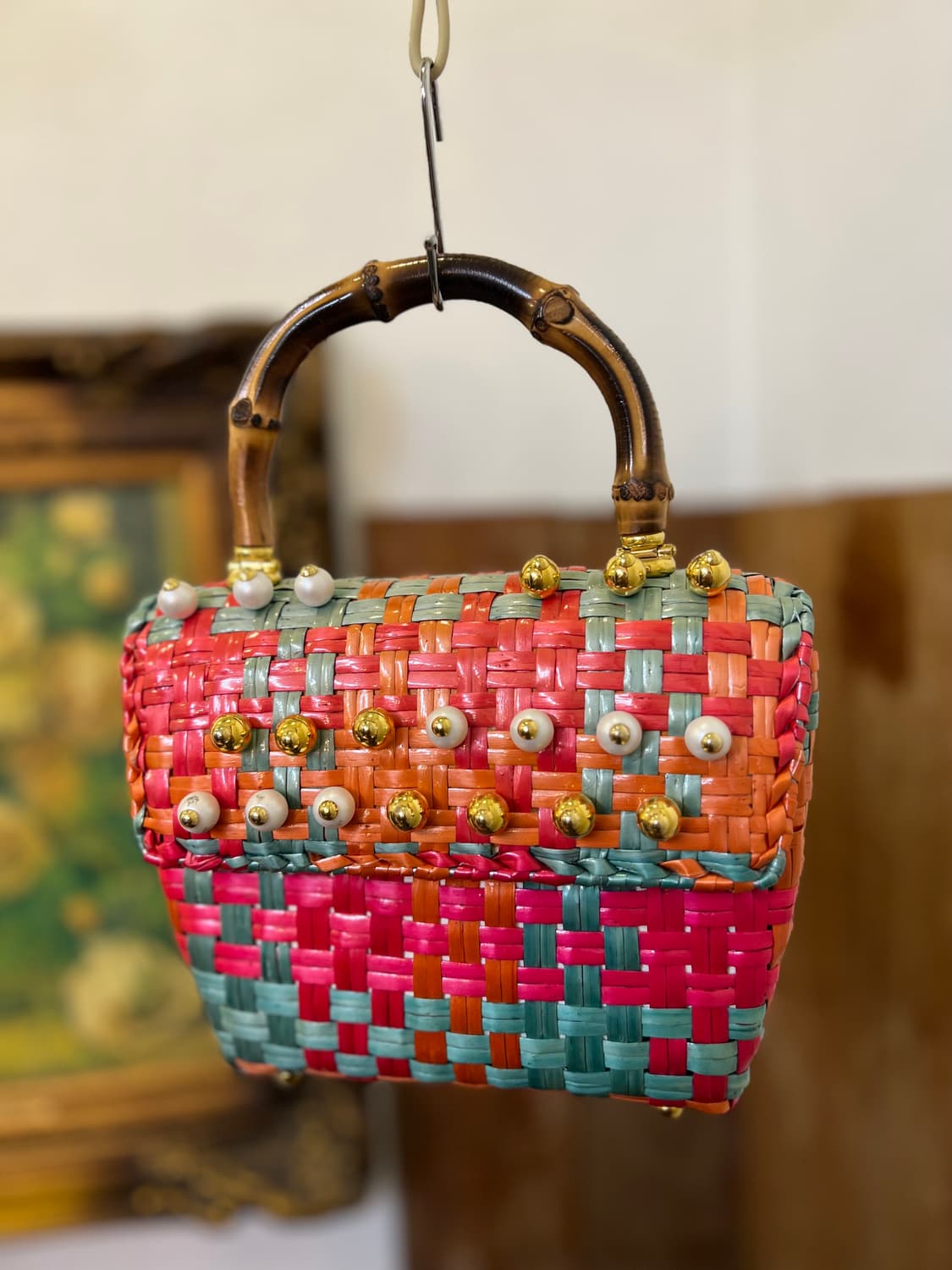 Vintage 뱀부 라탄백 상품이미지2