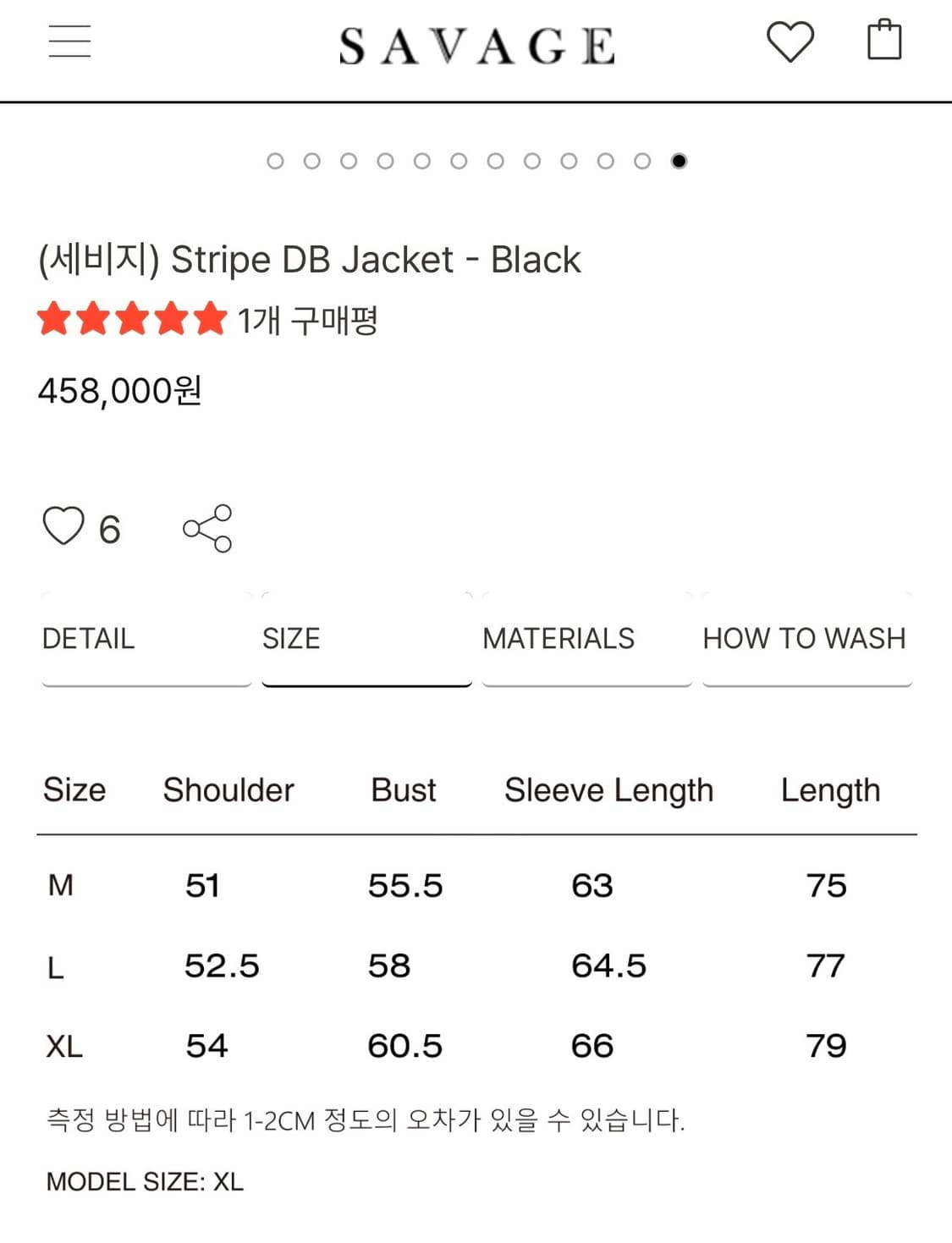 세비지 스트라이프 DB 자켓 블랙 & 금장자켓 상품이미지3