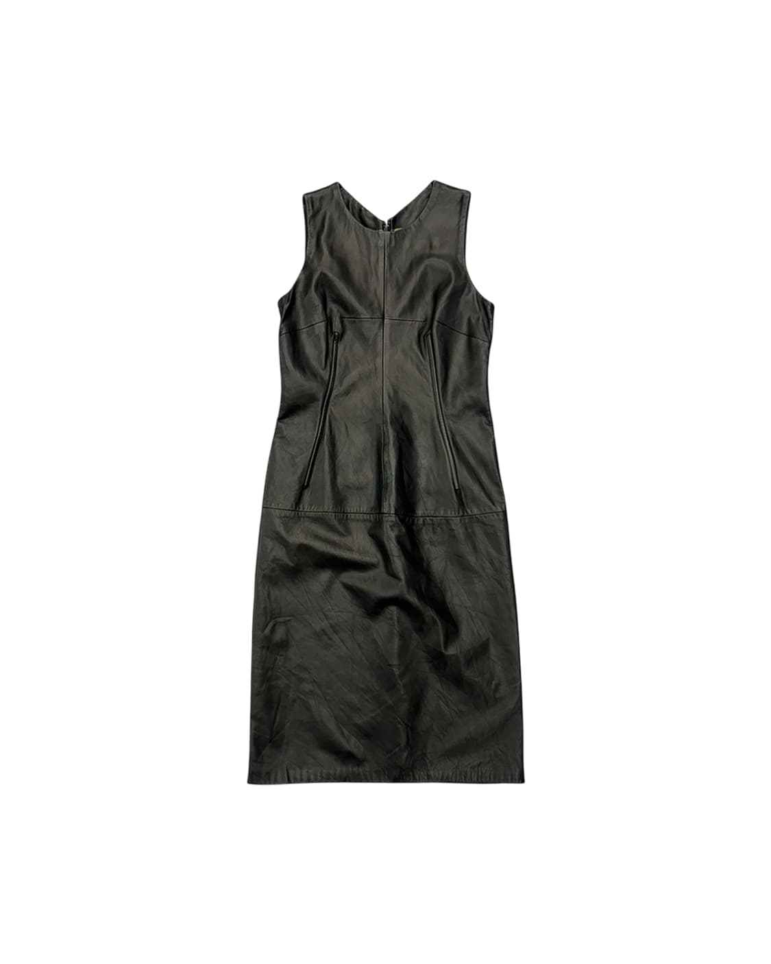 돌체앤가바나 라인 디테일 레더 슬리브리스 드레스 상품이미지5