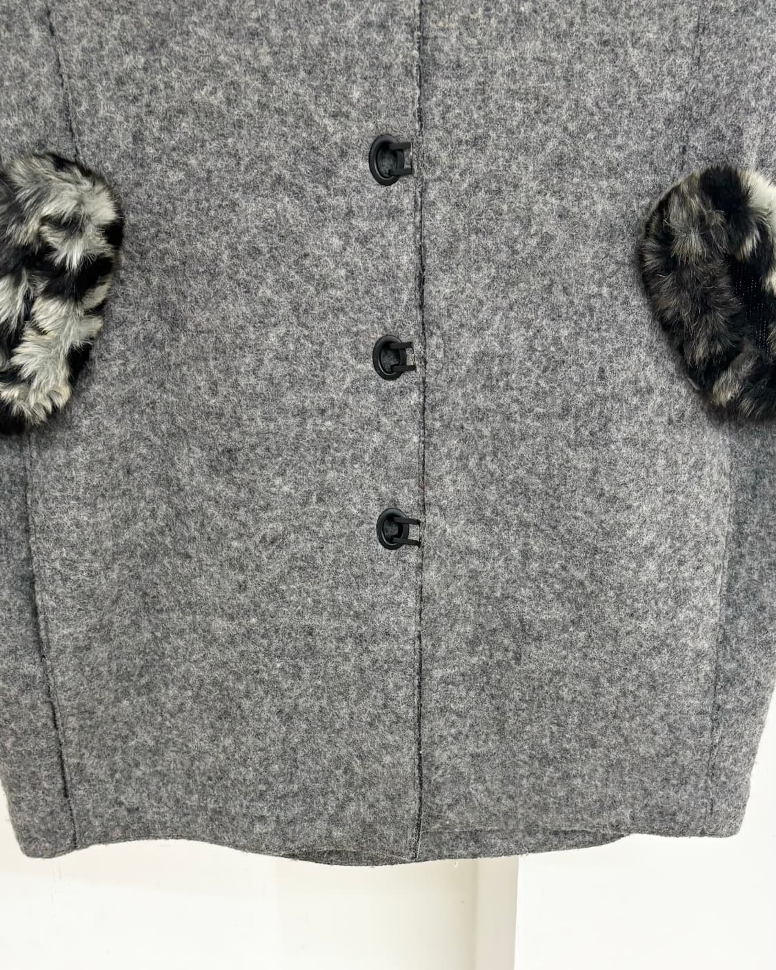 랑방 그레이 커스프 트리밍 울 코트 자켓 상품이미지5