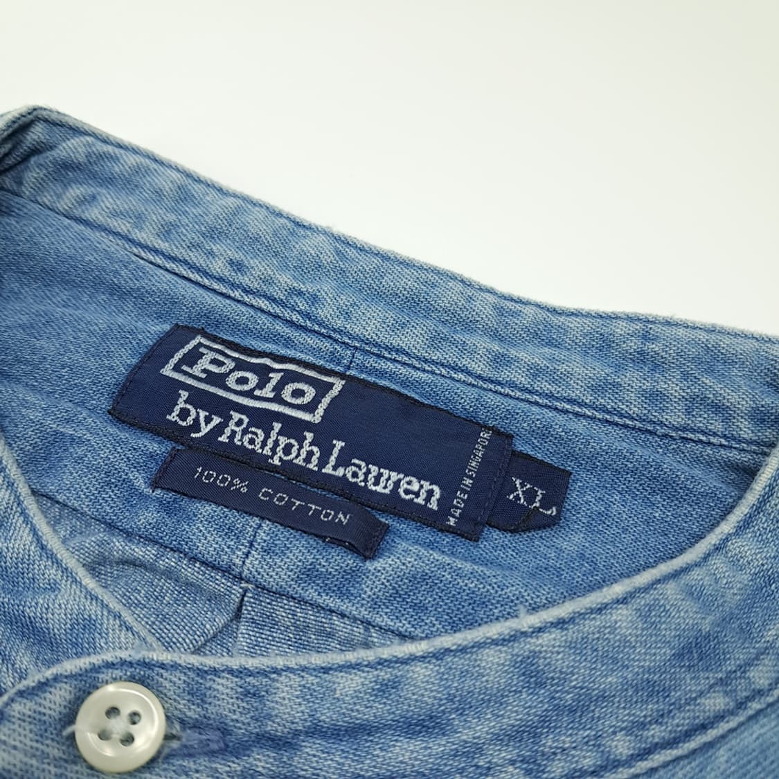 CL890 XL 폴로 90s 싱가포르판 차이나칼라 데님 셔츠 남방 상품이미지3